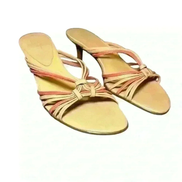 Ann Taylor Naomi Strappy Sling Back Multicolored Kitten Heel VTG Women Size 6.5 - Picture 1 of 12